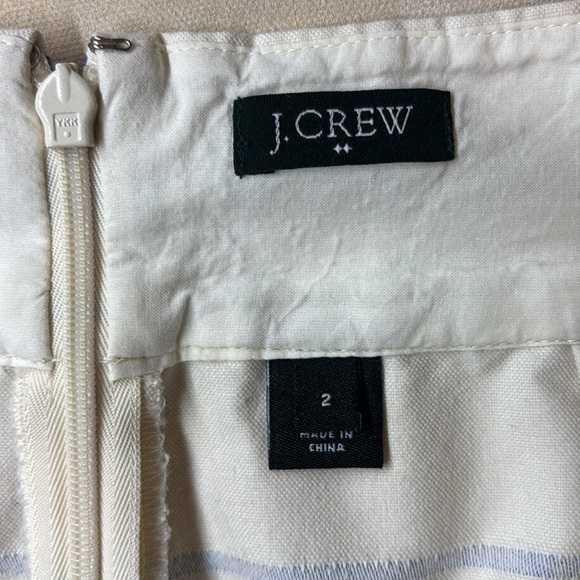 J. Crew Metallic Multi Stripe Mini Skirt 65837, Blue,  Mini Pencil Skirt, size 2 - Picture 2 of 3